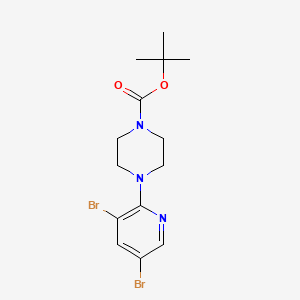 molecular formula C14H19Br2N3O2 B1441287 Tert-butyl 4-(3,5-dibromopyridin-2-yl)piperazine-1-carboxylate CAS No. 1223432-03-8