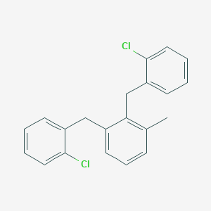 molecular formula C21H18Cl2 B14412871 1,1'-[(3-Methyl-1,2-phenylene)bis(methylene)]bis(2-chlorobenzene) CAS No. 85711-86-0