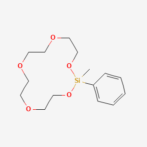 molecular formula C15H24O5Si B14412922 2-Methyl-2-phenyl-1,3,6,9,12-pentaoxa-2-silacyclotetradecane CAS No. 83890-27-1