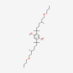 molecular formula C34H62O4 B14412951 2,5-Bis(8-butoxy-2,6-dimethyloctan-2-YL)benzene-1,4-diol CAS No. 85224-94-8