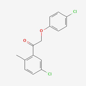 molecular formula C15H12Cl2O2 B14412969 1-(5-Chloro-2-methylphenyl)-2-(4-chlorophenoxy)ethan-1-one CAS No. 86413-74-3