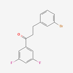 molecular formula C15H11BrF2O B1441302 3-(3-溴苯基)-1-(3,5-二氟苯基)丙烷-1-酮 CAS No. 898760-81-1