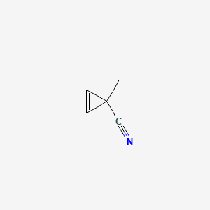 molecular formula C5H5N B14413097 Cyclopropene-3-carbonitrile, 1-methyl- CAS No. 85523-25-7