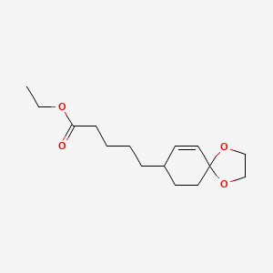 molecular formula C15H24O4 B14413102 Ethyl 5-(1,4-dioxaspiro[4.5]dec-6-en-8-yl)pentanoate CAS No. 81842-15-1