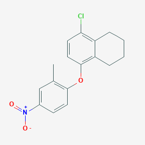 molecular formula C17H16ClNO3 B14413108 5-Chloro-8-(2-methyl-4-nitrophenoxy)-1,2,3,4-tetrahydronaphthalene CAS No. 83054-17-5