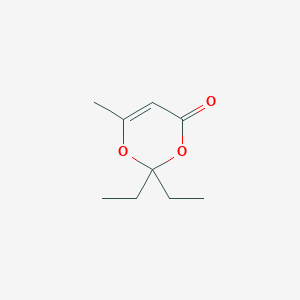 molecular formula C9H14O3 B14413142 4H-1,3-Dioxin-4-one, 2,2-diethyl-6-methyl- CAS No. 83559-36-8