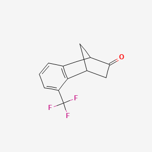 molecular formula C12H9F3O B14413231 5-(Trifluoromethyl)-3,4-dihydro-1,4-methanonaphthalen-2(1H)-one CAS No. 85977-28-2