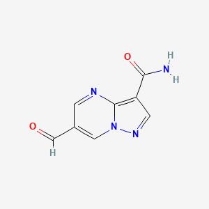 molecular formula C8H6N4O2 B1441324 6-甲酰基吡唑并[1,5-a]嘧啶-3-甲酰胺 CAS No. 1269151-56-5