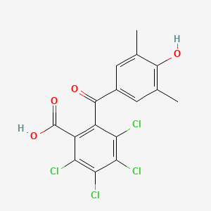 molecular formula C16H10Cl4O4 B14413250 2,3,4,5-Tetrachloro-6-(4-hydroxy-3,5-dimethylbenzoyl)benzoic acid CAS No. 85604-84-8