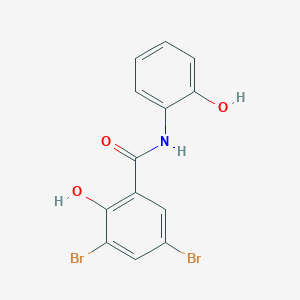 molecular formula C13H9Br2NO3 B14413282 3,5-Dibromo-2-hydroxy-N-(2-hydroxyphenyl)benzamide CAS No. 81260-57-3