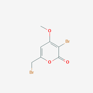 molecular formula C7H6Br2O3 B14413320 3-Bromo-6-(bromomethyl)-4-methoxy-2H-pyran-2-one CAS No. 81960-53-4