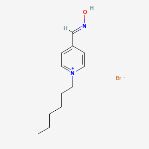 molecular formula C12H19BrN2O B14413325 (NE)-N-[(1-hexylpyridin-1-ium-4-yl)methylidene]hydroxylamine;bromide 