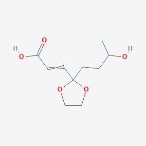 B14413369 3-[2-(3-Hydroxybutyl)-1,3-dioxolan-2-yl]prop-2-enoic acid CAS No. 84823-45-0