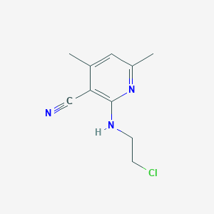 molecular formula C10H12ClN3 B1441346 2-(2-氯乙基氨基)-4,6-二甲基烟酰腙 CAS No. 1053659-06-5
