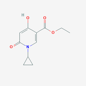 molecular formula C11H13NO4 B1441353 1-环丙基-4-羟基-6-氧代-1,6-二氢吡啶-3-羧酸乙酯 CAS No. 1000340-03-3