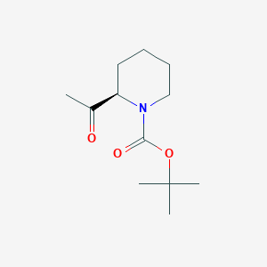 molecular formula C12H21NO3 B1441383 (R)-Tert-butyl 2-acetylpiperidine-1-carboxylate CAS No. 1260601-32-8