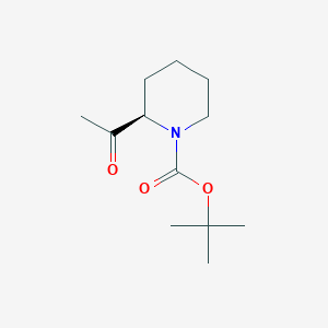 molecular formula C12H21NO3 B1441383 (R)-叔丁基 2-乙酰基哌啶-1-羧酸酯 CAS No. 1260601-32-8