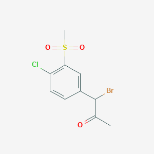 molecular formula C10H10BrClO3S B1441385 1-Bromo-1-(4-chloro-3-(methylsulfonyl)phenyl)propan-2-one CAS No. 914382-89-1