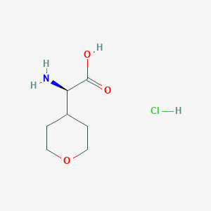 molecular formula C7H14ClNO3 B1441391 (R)-2-Amino-2-(tetrahydro-2H-pyran-4-yl)acetic acid hydrochloride CAS No. 1416402-99-7