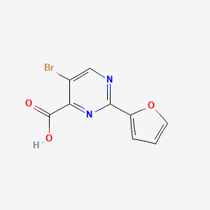 molecular formula C9H5BrN2O3 B1441396 5-Bromo-2-(furan-2-yl)pyrimidine-4-carboxylic acid CAS No. 1240598-46-2