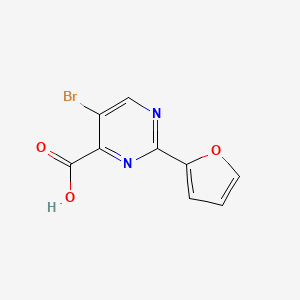 molecular formula C9H5BrN2O3 B1441396 5-溴-2-(呋喃-2-基)嘧啶-4-羧酸 CAS No. 1240598-46-2