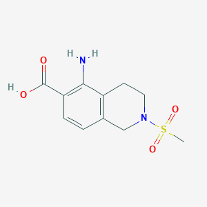 molecular formula C11H14N2O4S B1441442 5-Amino-2-methanesulfonyl-1,2,3,4-tetrahydroisoquinoline-6-carboxylic acid CAS No. 1281581-64-3