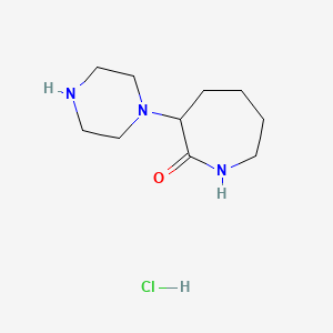 molecular formula C10H20ClN3O B1441458 3-(Piperazin-1-yl)azepan-2-one hydrochloride CAS No. 1354949-54-4
