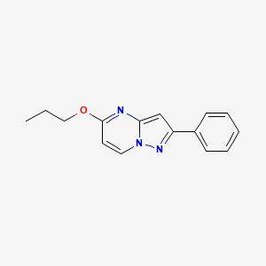 molecular formula C15H15N3O B14414595 2-Phenyl-5-propoxypyrazolo[1,5-a]pyrimidine CAS No. 86969-34-8