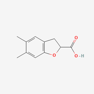 molecular formula C11H12O3 B1441466 5,6-Dimethyl-2,3-dihydrobenzofuran-2-carboxylic acid CAS No. 1354950-79-0