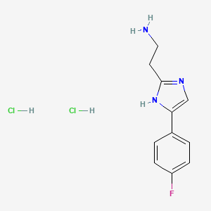 molecular formula C11H14Cl2FN3 B1441473 2-[4-(4-fluorophenyl)-1H-imidazol-2-yl]ethan-1-amine dihydrochloride CAS No. 1354954-23-6