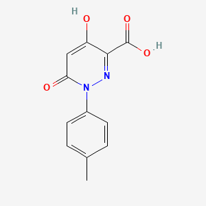molecular formula C12H10N2O4 B1441478 4-Hydroxy-1-(4-methylphenyl)-6-oxo-1,6-dihydropyridazine-3-carboxylic acid CAS No. 338751-69-2