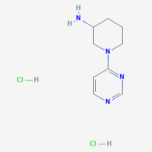 molecular formula C9H16Cl2N4 B1441479 1-(Pyrimidin-4-yl)piperidin-3-amine dihydrochloride CAS No. 1354950-57-4