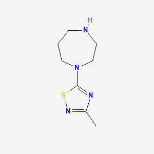 molecular formula C8H14N4S B1441481 1-(3-甲基-1,2,4-噻二唑-5-基)-1,4-二氮杂环戊烷 CAS No. 1354961-32-2