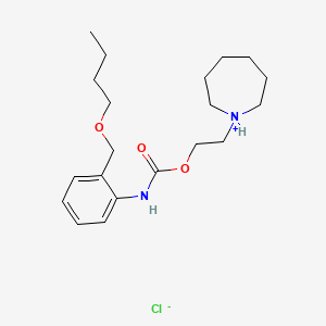 molecular formula C20H33ClN2O3 B14414949 2-(Hexahydro-1H-azepin-1-yl)ethyl o-(butoxymethyl)carbanilate hydrochloride CAS No. 80171-83-1