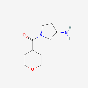 molecular formula C10H18N2O2 B1441504 (S)-(3-氨基吡咯烷-1-基)(四氢-2H-吡喃-4-基)甲甲酮 CAS No. 1286207-63-3