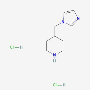 molecular formula C9H17Cl2N3 B1441512 4-(1H-Imidazol-1-ylmethyl)piperidine dihydrochloride CAS No. 1255717-25-9