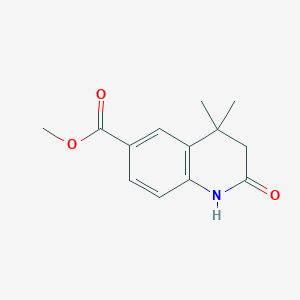 molecular formula C13H15NO3 B1441539 Methyl 4,4-dimethyl-2-oxo-1,2,3,4-tetrahydroquinoline-6-carboxylate CAS No. 1187933-23-8