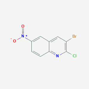 molecular formula C9H4BrClN2O2 B1441540 3-溴-2-氯-6-硝基喹啉 CAS No. 296759-32-5