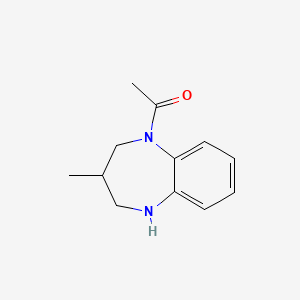 molecular formula C12H16N2O B1441541 1-(3-methyl-2,3,4,5-tetrahydro-1H-1,5-benzodiazepin-1-yl)ethan-1-one CAS No. 1354952-84-3