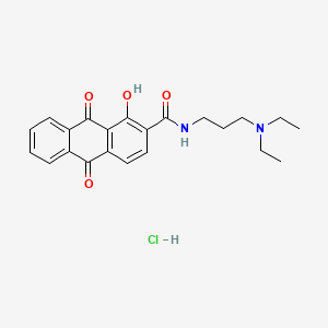 molecular formula C22H25ClN2O4 B14415477 2-Anthracenecarboxamide, N-(3-(diethylamino)propyl)-9,10-dihydro-1-hydroxy-9,10-dioxo-, monohydrochloride CAS No. 81086-00-2