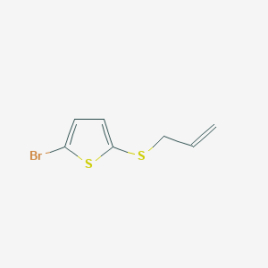 molecular formula C7H7BrS2 B14415507 2-Bromo-5-[(prop-2-en-1-yl)sulfanyl]thiophene CAS No. 84021-63-6