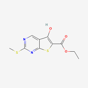 molecular formula C10H10N2O3S2 B1441560 Ethyl 5-hydroxy-2-methylsulfanyl-thieno[2,3-d]pyrimidine-6-carboxylate CAS No. 200626-46-6