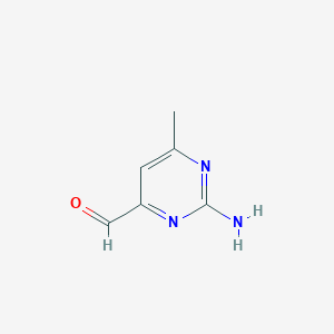 molecular formula C6H7N3O B1441570 2-氨基-6-甲基嘧啶-4-甲醛 CAS No. 857410-16-3