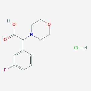 molecular formula C12H15ClFNO3 B1441575 2-(3-氟苯基)-2-(吗啉-4-基)乙酸盐酸盐 CAS No. 1354950-40-5
