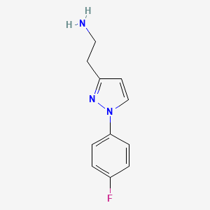 molecular formula C11H12FN3 B1441576 2-[1-(4-fluorophenyl)-1H-pyrazol-3-yl]ethan-1-amine CAS No. 1354957-77-9