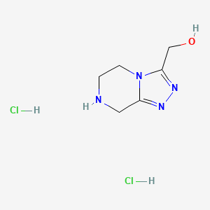 molecular formula C6H12Cl2N4O B1441578 5H,6H,7H,8H-[1,2,4]triazolo[4,3-a]pyrazin-3-ylmethanol dihydrochloride CAS No. 1354953-17-5