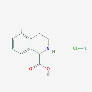 molecular formula C11H14ClNO2 B1441583 5-Methyl-1,2,3,4-tetrahydroisoquinoline-1-carboxylic acid hydrochloride CAS No. 1354951-10-2