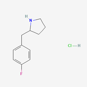 molecular formula C11H15ClFN B1441602 2-(4-Fluoro-benzyl)-pyrrolidine hydrochloride CAS No. 1187931-00-5