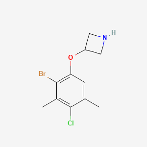 molecular formula C11H13BrClNO B1441646 3-(2-Bromo-4-chloro-3,5-dimethylphenoxy)azetidine CAS No. 1220027-00-8