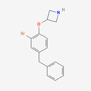 molecular formula C16H16BrNO B1441648 3-(4-Benzyl-2-bromophenoxy)azetidine CAS No. 1220027-08-6